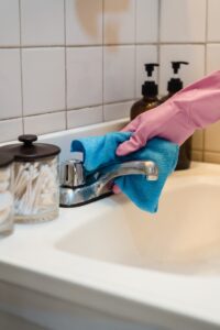 clean up a little bit at a time throughout your bathroom remodel